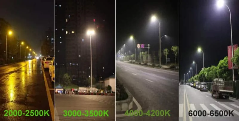 โคมถนนอุณหภูมิสีต่างกัน