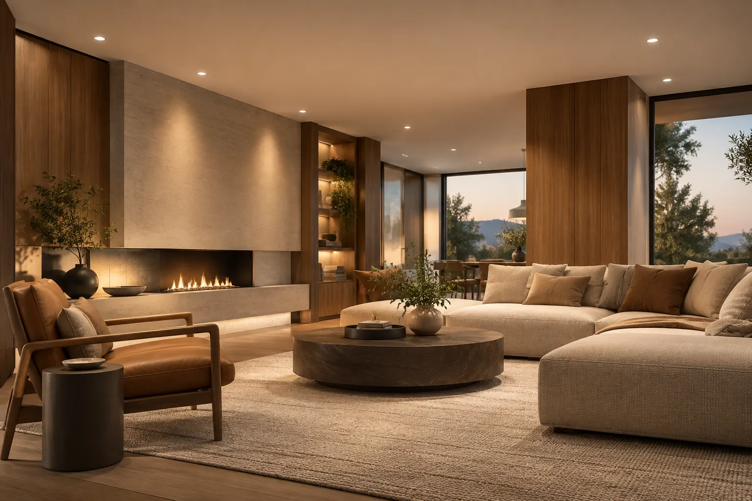 comfortable living room recessed led accent lighting