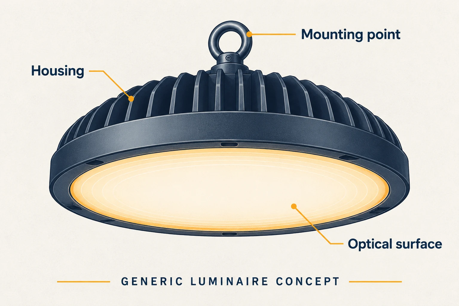 generic round high bay luminaire concept