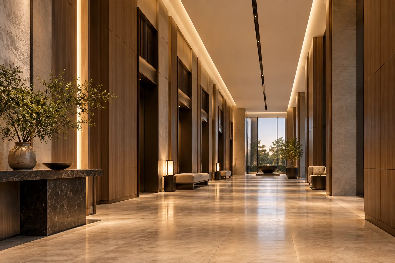 hotel lobby corridor linear led lighting