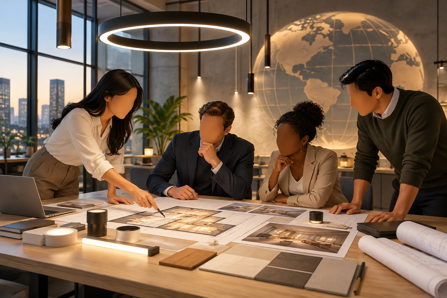 international lighting business collaboration illustration