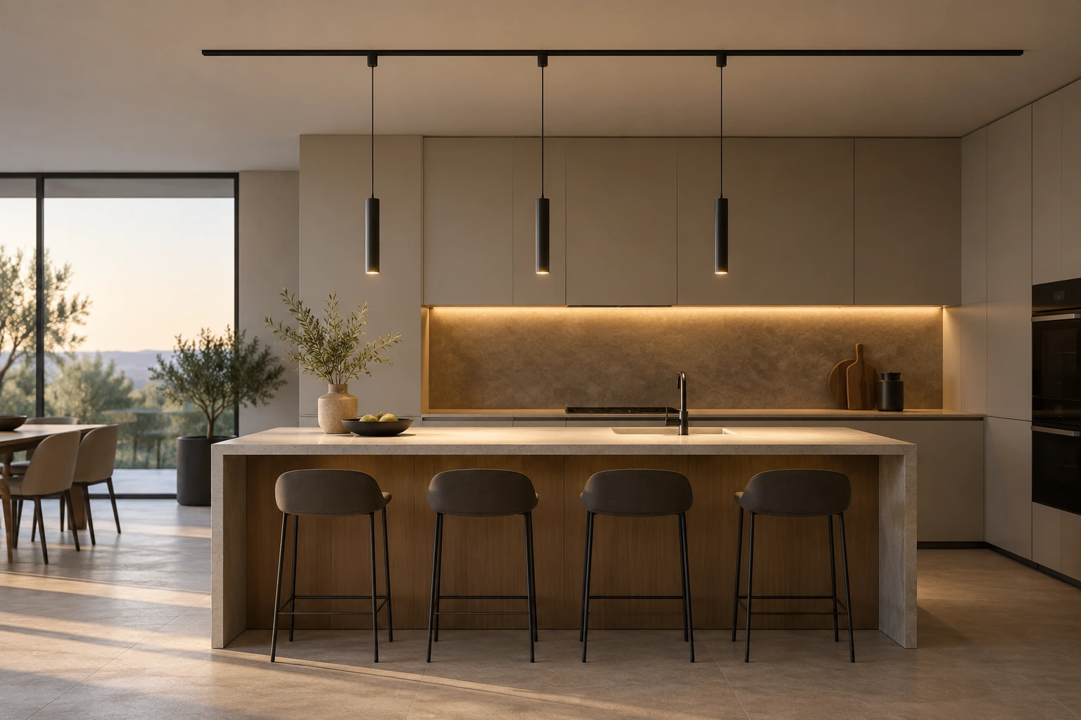 kitchen island magnetic led track and pendant lighting