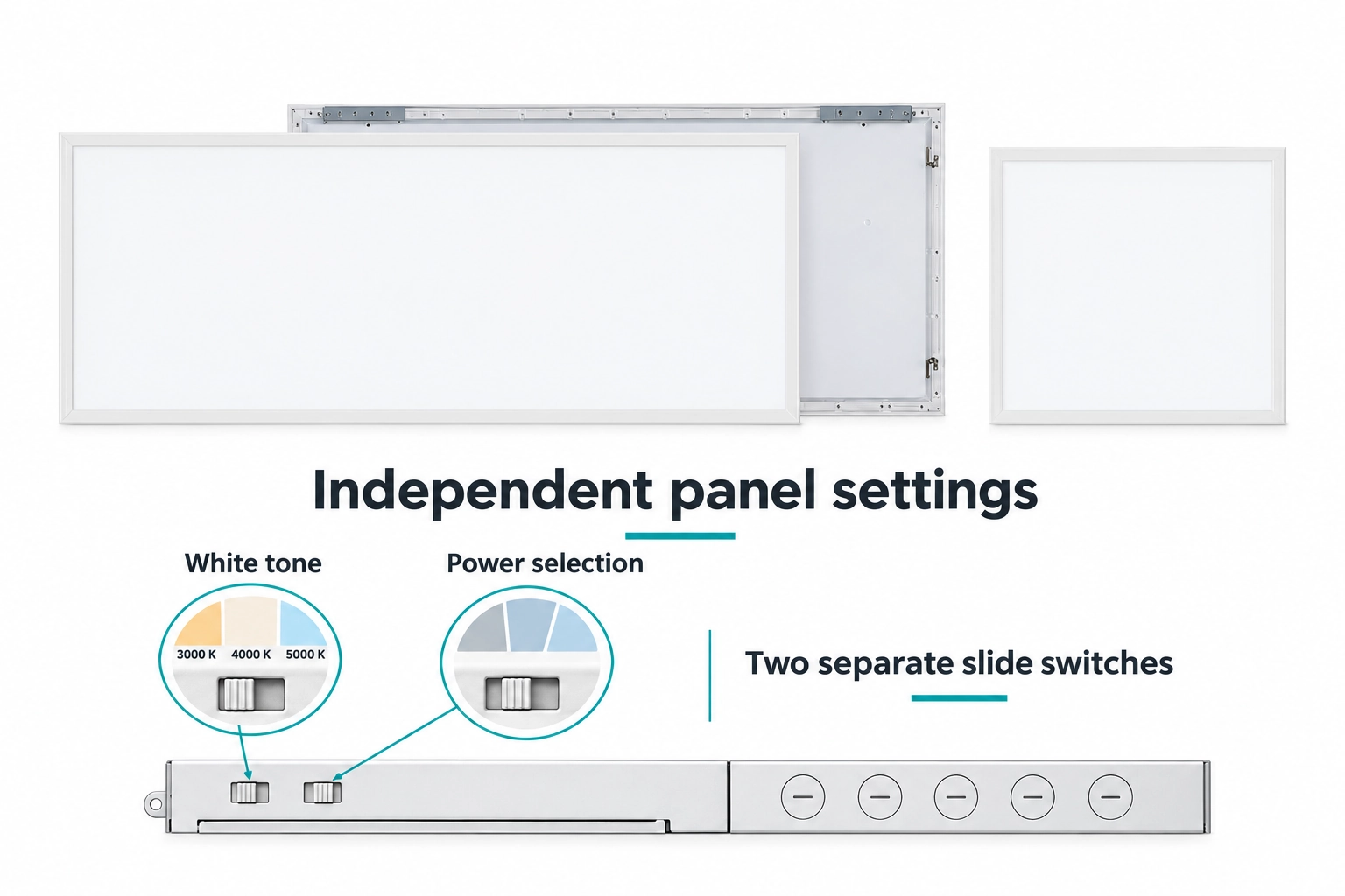 led panel two slider driver colour power selection