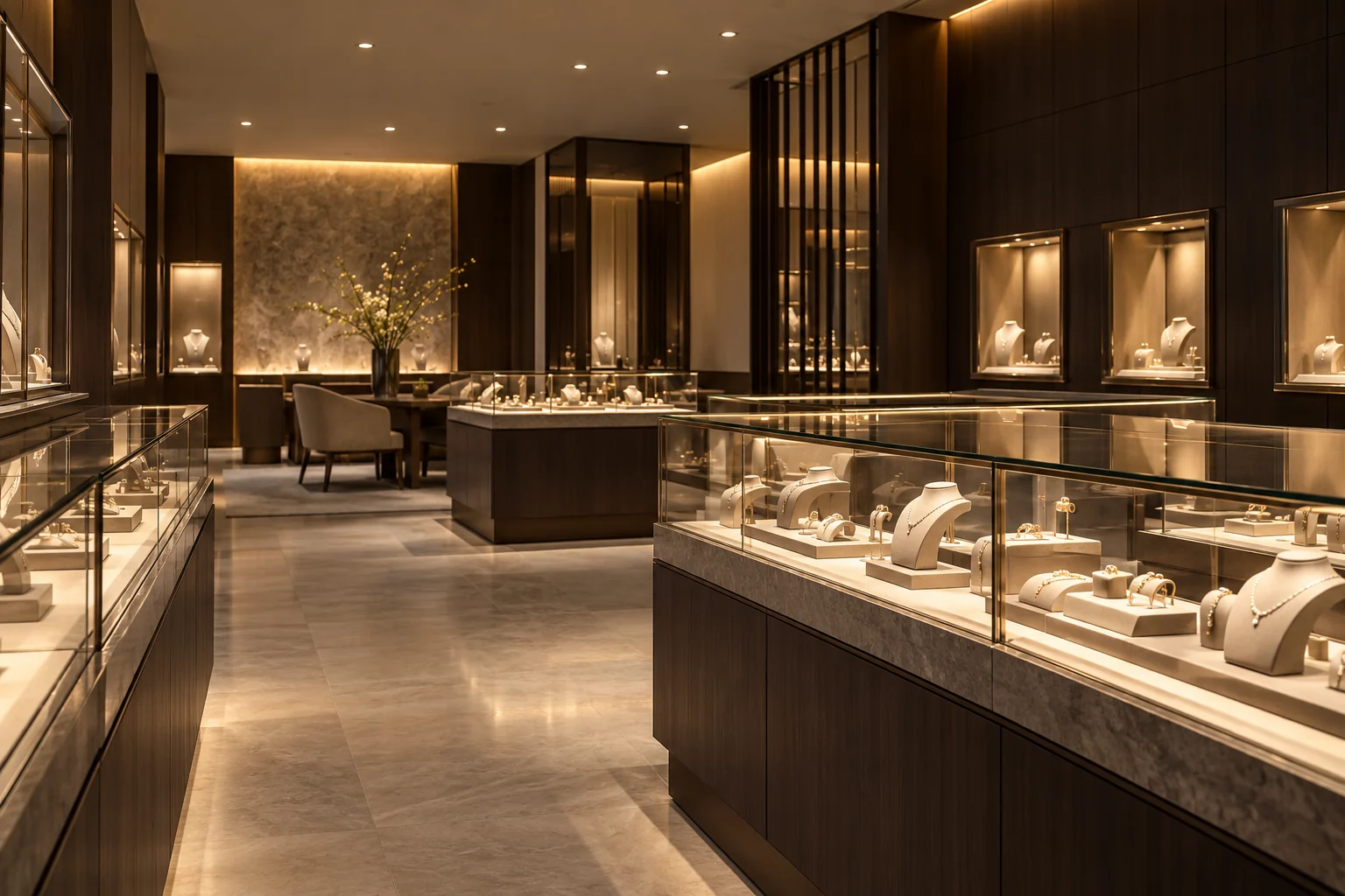 luxury jewellery store led lighting design