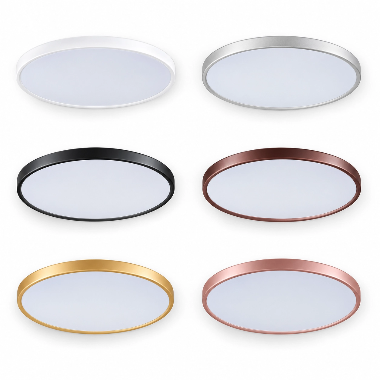 round led ceiling light six color variants white studio