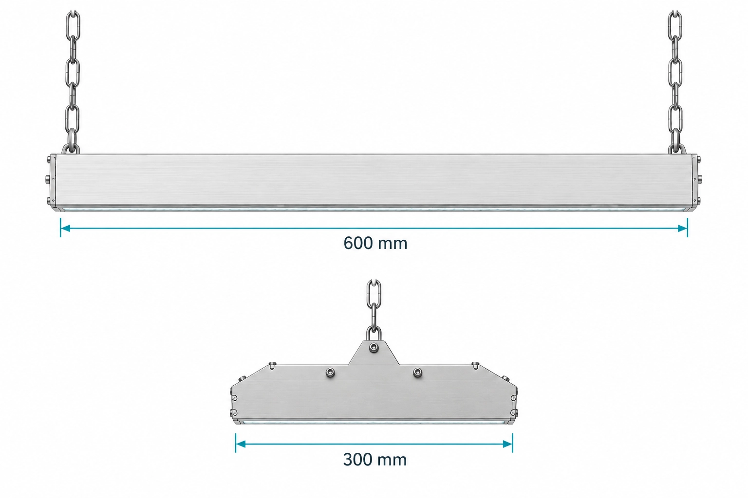 suspended linear high bay 600mm 300mm dimensions