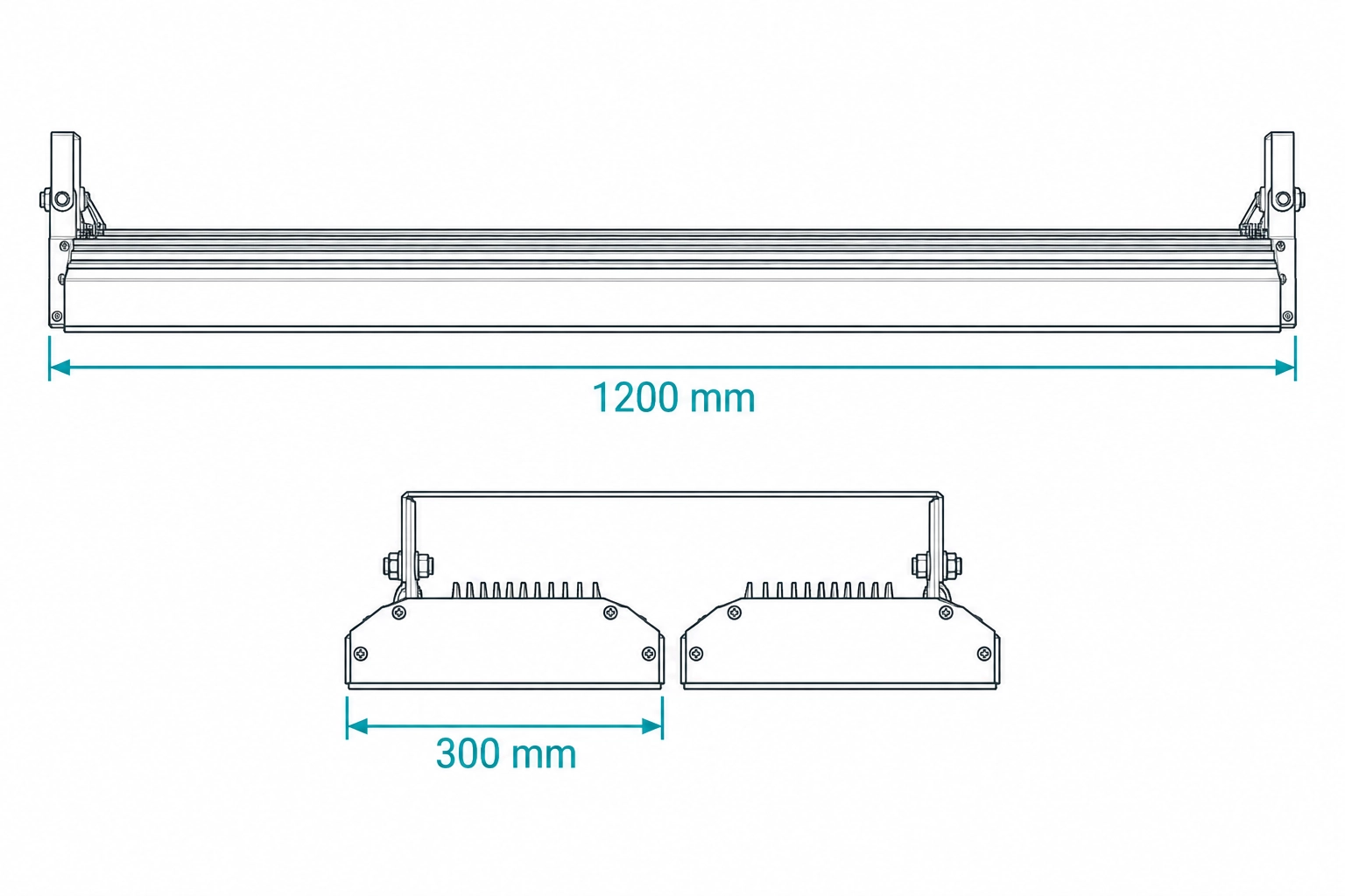 twin linear high bay 1200mm 300mm module dimensions