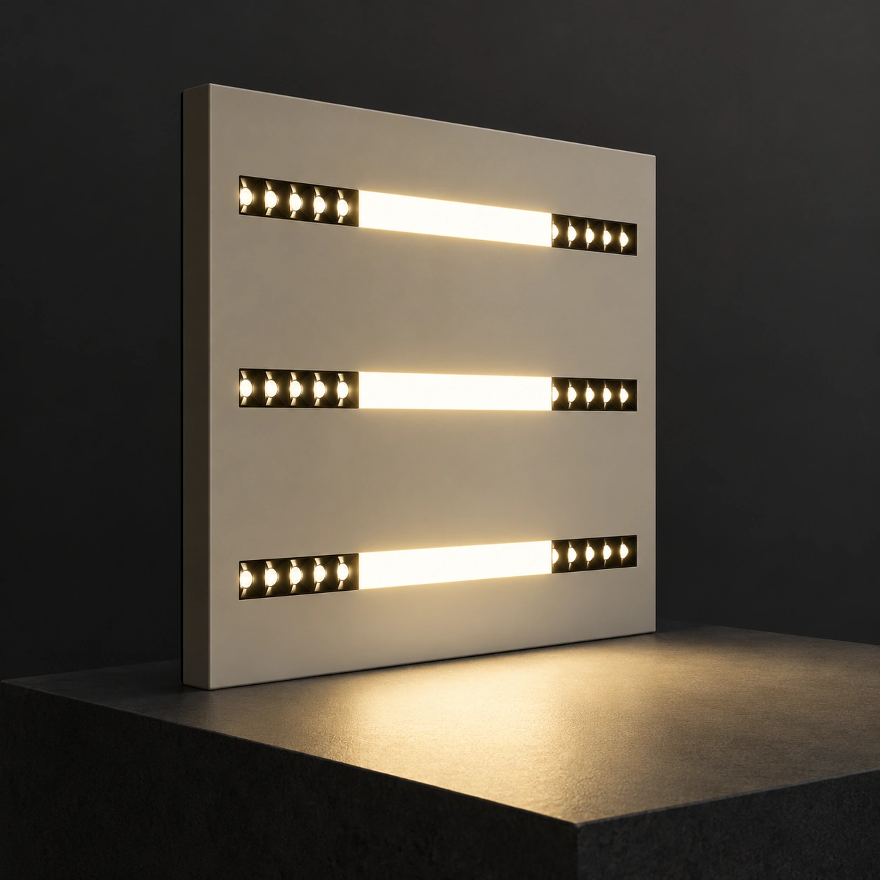 warm hybrid grid panel three ten cell rows