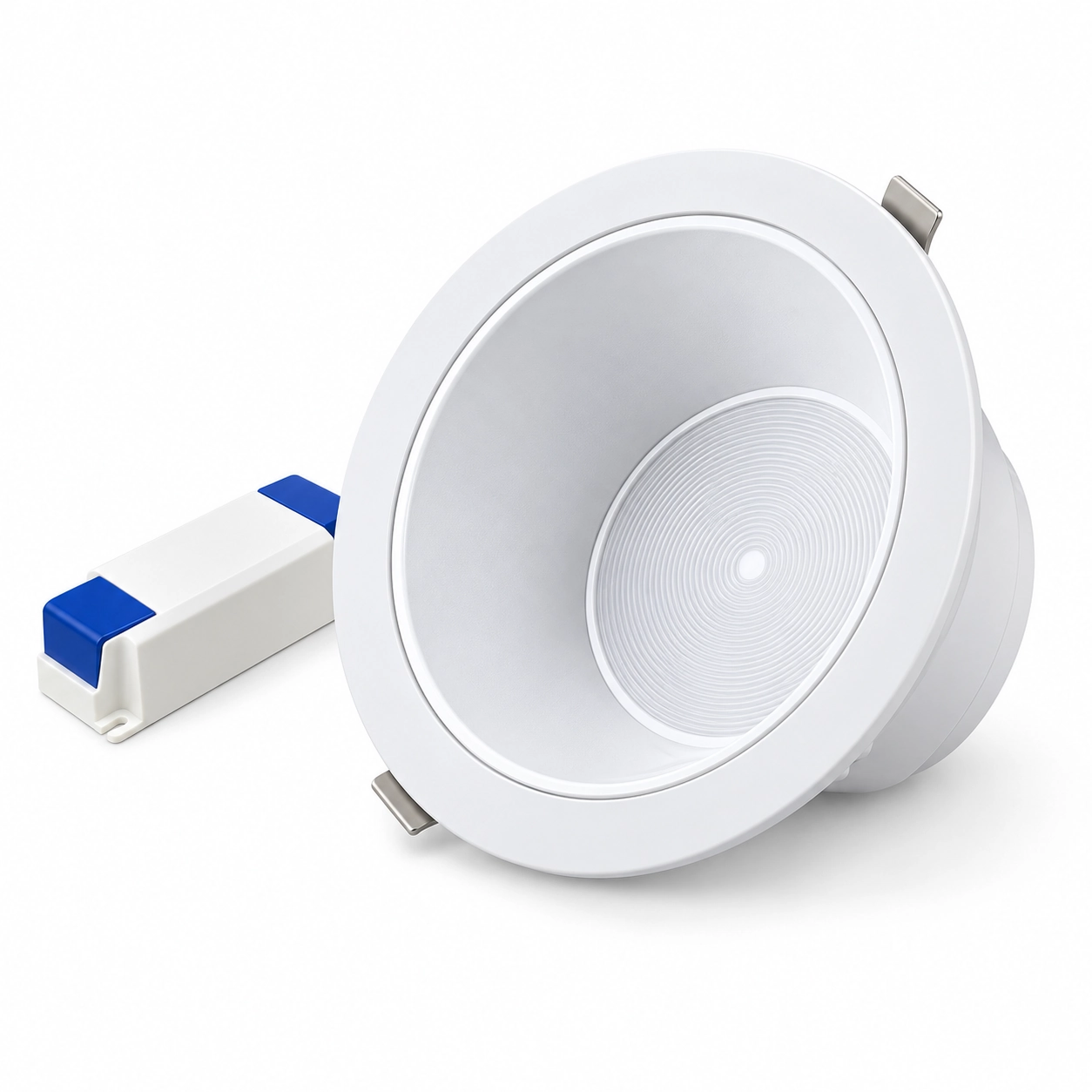 white deep reflector downlight blue endcap driver